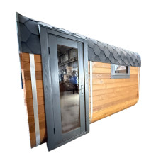 Quadro Sauna 3.0×2.24×2.37 m thermo-pine barrel from Thermowood Production