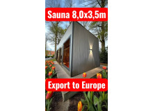 Premium-Sauna 8,0×3,5 m — wird JETZT in unserer Werkstatt gebaut!