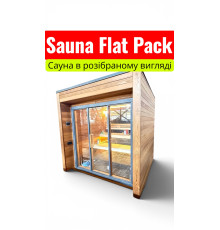 Flat Pack sauna kit made of thermowood. A prefabricated sauna kit from Thermowood Production