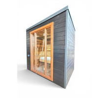 Modular mini sauna 2.34×1.6×2.385 m made of thermopine | Thermowood Production