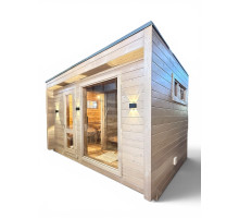 Mobile sauna 4.0×2.5×2.55 m made of thermally modified wood from Thermowood Production