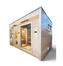 Mobile sauna 4.0×2.5×2.55 m made of thermally modified wood from Thermowood Production