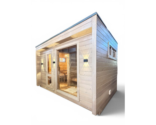 Mobile Sauna 4.0×2.5×2.55m aus Thermoholz für Öko-Tourismus | Thermowood Production