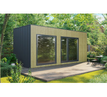 Mobile sauna 6.5×2.5 m made of thermowood