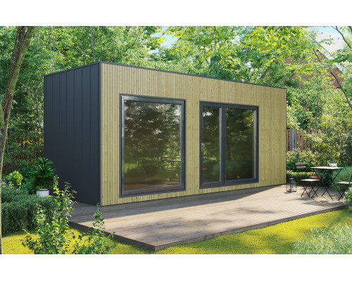 Mobile sauna 6.5×2.5 m made of thermowood