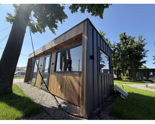 Mobile Premium Sauna 7.0×3.2 m Garden Sauna-42 made of thermally modified wood | Thermowood Production
