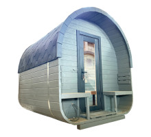 Premium Fasssauna OVOID mit Terrasse