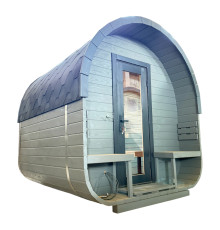 Premium Fasssauna OVOID mit Terrasse