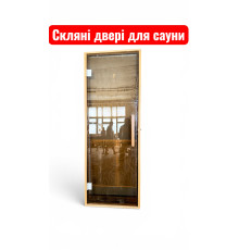 Стеклянная дверь для сауны с коробкой из термодерева. Европейские стандарты от завода Thermowood Production