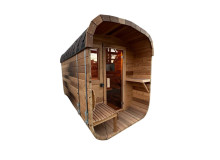 Quadro-Fass 3,5 x 2,24 m. Expertenprüfung: Berechnung der Wärmephysik und des baulichen Schutzes der Quadro 3,5 m Sauna durch Thermowood Production