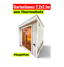 Готовая мобильная сауна 2,2×2,1 м под ключ Gartensauna-63