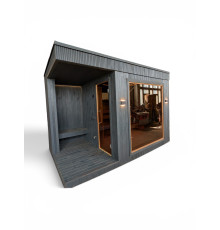 Fertige mobile Sauna 3,6 x 2,3 x 2,5 m Gartensauna-61