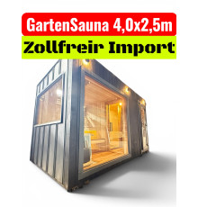 Premium-Modulsauna 4,0 x 2,5 m | 11,9 m² Gartensauna 62 für Ökotourismus und Glamping