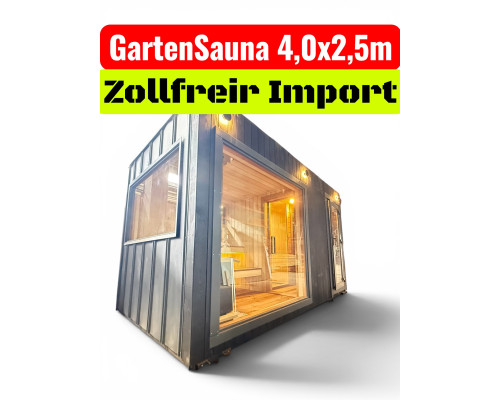 Premium-Modulsauna 4,0 x 2,5 m | 11,9 m² Gartensauna 62 für Ökotourismus und Glamping
