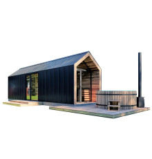 Barnhouse with a sauna 11.0x2.9m Sauna Barn House 05 from the manufacturer ThermoWood Production