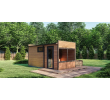 Gartensauna-6, eine schlüsselfertige Minisauna für Ihre Datscha, 6x3m, vom Hersteller