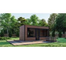 Gartensauna-7, eine schlüsselfertige, mobile Modulsauna mit den Maßen 6x3m von Thermowood Production
