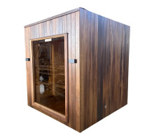 Die hochwertige modulare Sauna CUBE 2,3 x 2,3 x 2,55 m aus Thermoasche von Thermowood Production