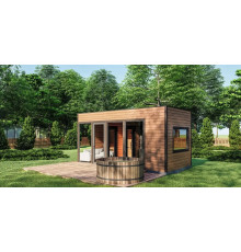 Gartensauna-2 6x3m Modulsauna, schlüsselfertig vom Hersteller