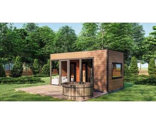 Gartensauna-2 6x3m Modulsauna, schlüsselfertig vom Hersteller