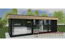 Modulare Sauna aus Thermowood Production + SPA-Pool ONYX