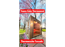 Modulare Sauna Thermowood CUBE 2,3×2,3 m aus Thermoesche – Ihr persönliches SPA-Paradies!