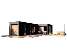 Schlüsselfertige mobile Sauna von Thermowood Production