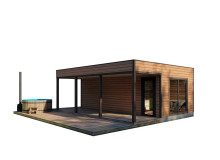 Mobile Saunen aus Thermowood-Produktion. Export nach Europa und in die USA