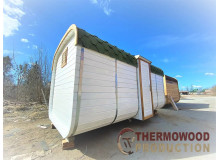 Quadro Fasssauna 4,5m Fass aus Thermowood Production