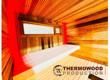 Bau von Saunen und Bädern im skandinavischen Stil aus thermisch modifiziertem Holz durch Thermowood Production