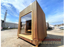 Sauna 2,3x2,3 aus Thermoholz von Thermowood Production. Preis 6760,00 Euro