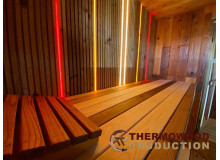 Sauna im Landhausstil aus Thermoholz von Thermowood Production