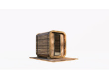 Mini-Cube-Sauna aus Thermoholz, 1,75 x 1,3 x H 2,0 m, für 2 Personen, hergestellt von Thermowood Production