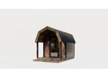 Altholzsauna 3,5x2,3m Gartensauna-30 schlüsselfertig aus Thermowood Production