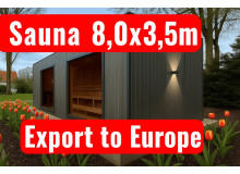 Modulsauna 8,0 × 3,5 m – Premium Wellness in Ihrem Garten