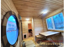 Wie lassen sich die kleinen, kompakten Abmessungen einer Sauna mit einer großen, möglichst effizient nutzbaren Fläche kombinieren?