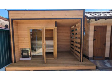 Mini-Sauna aus Thermowood Production