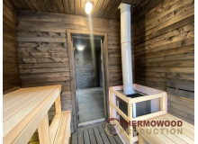 Mobile Saunen mit Panoramafenstern von Thermowood Production