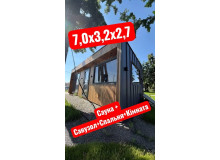 Familiensauna 7,0 x 3,2 m – ein neues Level privater Entspannung von Thermowood Production
