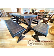 Solid wood furniture with brushing from the manufacturer Thermowood Production, Furniture set -46