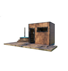 Schlüsselfertiges mobiles Bad 3,1x2,1m Gartensauna-8 Thermowood Produktion vom Hersteller
