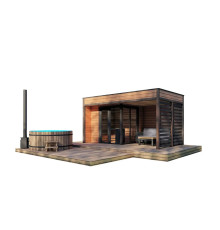 Schlüsselfertiges Modulbad 4,0x2,3m Gartensauna-20 von Thermowood Production schlüsselfertig vom Hersteller