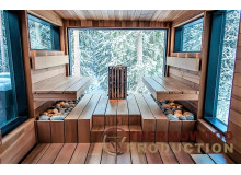 Moderne Modulsaunas und - banjas mit den Panoramafenstern